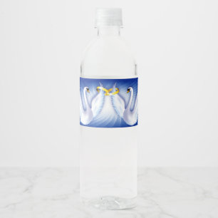 Swan-Hochzeit Wasserflaschenetikett