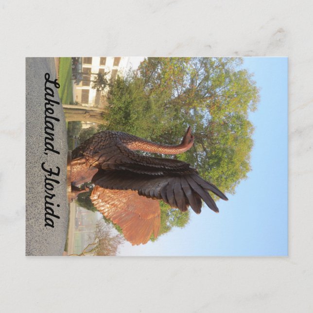 Swan in Flight Statue Lakeland, Florida Postkarte (Vorderseite)