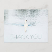 Swan in Water Minimalistisch Danke Postcard