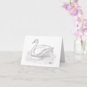Swan Inspirational Note Card Karte