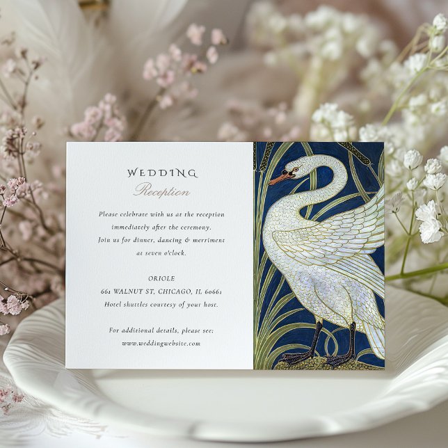Swan Inspiriert Wedding Reception Card Begleitkarte (Von Creator hochgeladen)