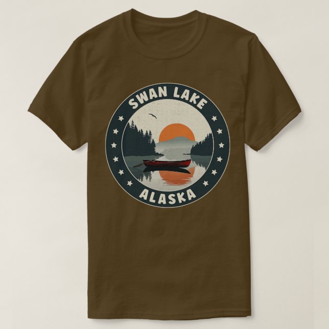 Swan Lake Alaska Sunset TShirt (Design vorne)