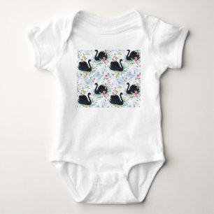 Swan Lake: Aquarellpastellmuster Baby Strampler