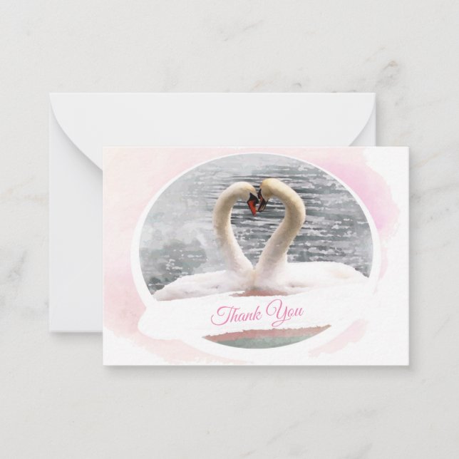 Swan Lake Danke-Karte Mitteilungskarte (Vorderseite)