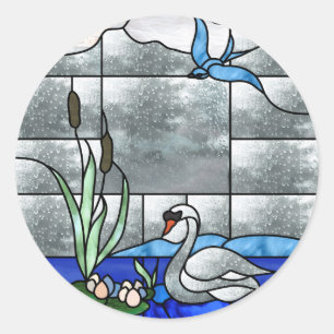 Swan Lake Invasionsticker Runder Aufkleber
