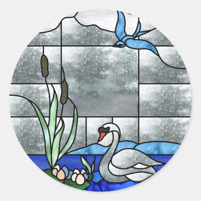 Swan Lake Invasionsticker Runder Aufkleber (Vorderseite)