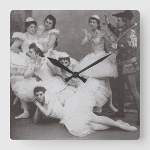Swan Lake, Mariinsky Theatre, 1895 (b/w photo) Quadratische Wanduhr