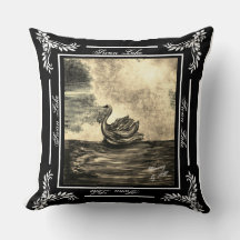 Swan Lake my digital zeichnend Pillow LS hellbraun