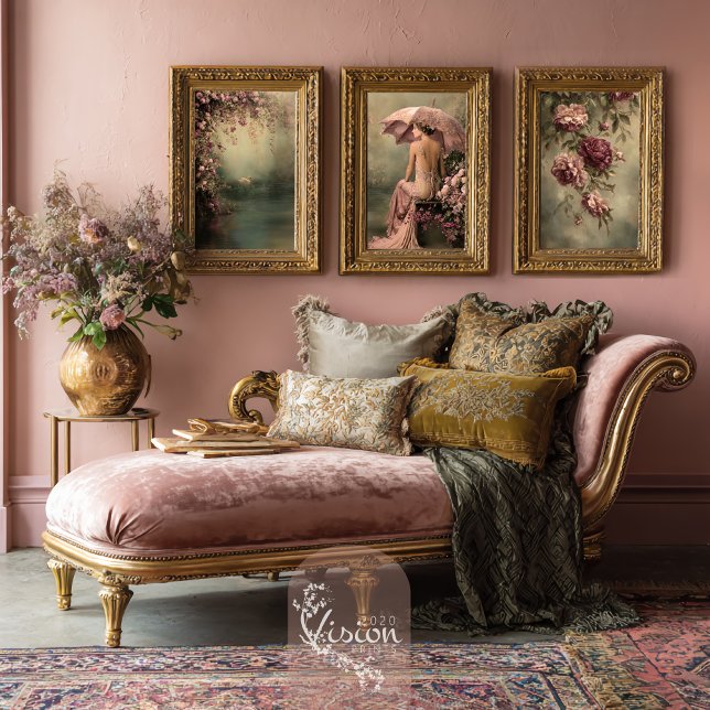 Swan Lake Romance, Portrait, Bird & Floral Bilderwand Sets (Swan Lake Romance, Portrait, Bird & Floral, Matching Gallery Poster Wall Art Set of Three.)