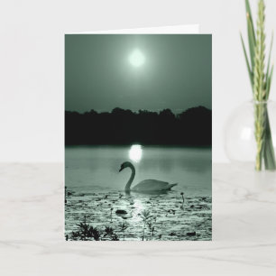 Swan Lake Sympathy Card Blank inside Karte