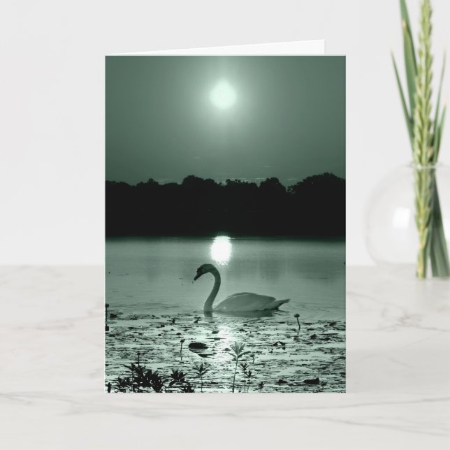 Swan Lake Sympathy Card Blank inside Karte (Vorderseite)