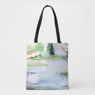 Swan Lake Watercolor Tasche
