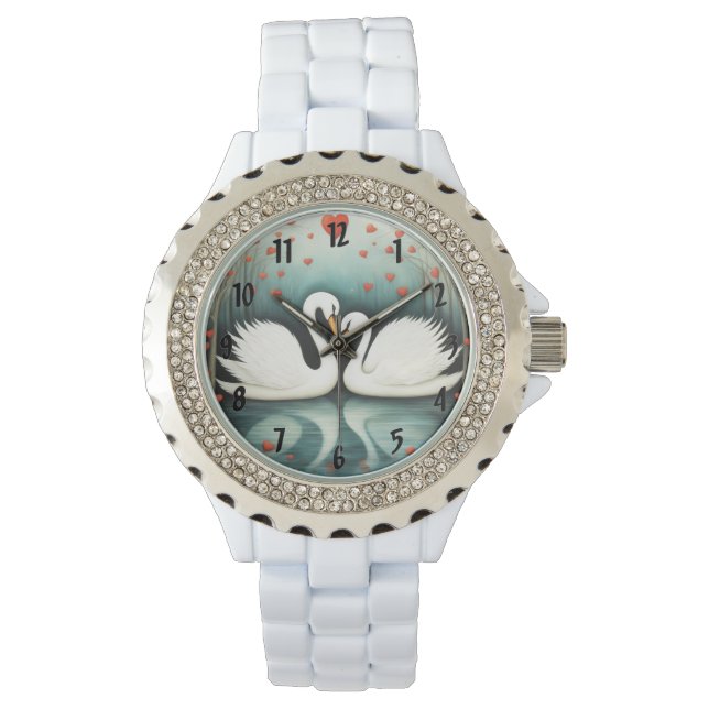 Swan Liebe 2 Armbanduhr (Vorderseite)