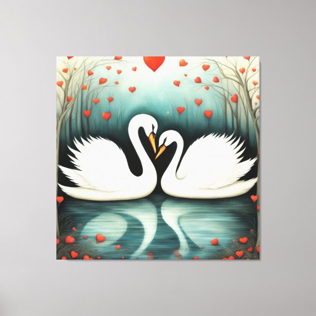 Swan Liebe 2 Leinwanddruck (Vorderseite)