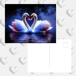 Swan Liebe Herzgotische Romantik Postkarte