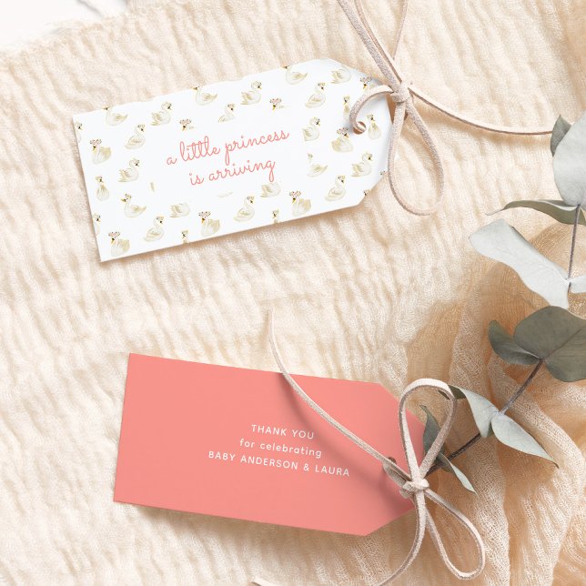 Swan Little Princess Baby Dusche Vielen Dank Geschenkanhänger (Von Creator hochgeladen)