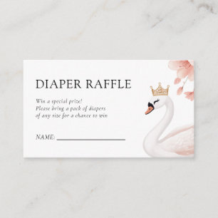 Swan Little Princess Baby Duwer Windel Raffle Begleitkarte