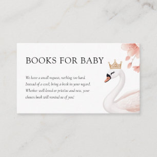 Swan Little Princess Baby Shower Books Begleitkarte