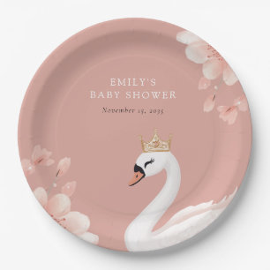 Swan Little Princess Baby Shower Pappteller
