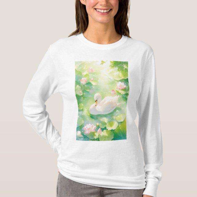 Swan Lotus Pond T-Shirt (Vorderseite)