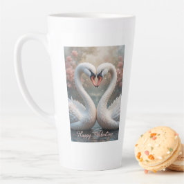 Swan Love Valentine Elegant Romantic Bird Milchtasse