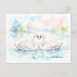 Swan Lovers - Valentine's Day Feiertagspostkarte