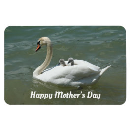 Swan mit Babies Flexible Foto Magnet
