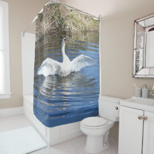 Swan mit Spread Wings Duschvorhang