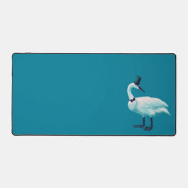 Swan mit Top Hat Quirky Funny Bird Art Schreibtischunterlage