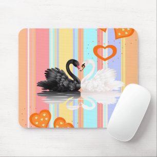Swan Orange Hearts Stripe Maus Pad! Mousepad