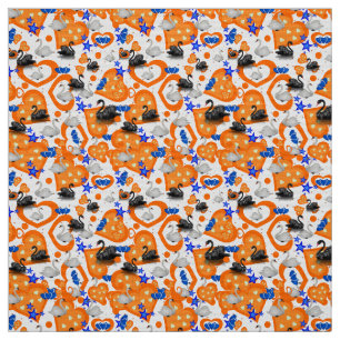 Swan Orange Herz Fabric Stoff