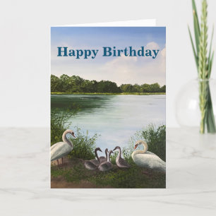 Swan Painting Birthday Card mit Shakespeare Quote Karte