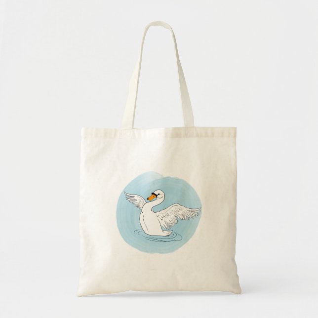 Swan Personalisiert Tote Bag Tragetasche (Vorne)