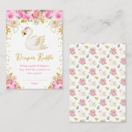 Swan Pink und Gold Rose Windeln Raffel Begleitkarte