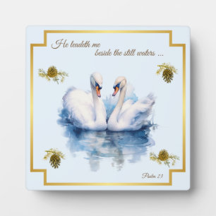 Swan Plaque 23 dritter Psalm Er führt mich Fotoplatte
