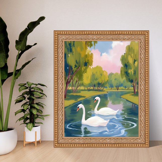 Swan Pond Boston Common Massachusetts Watercolor Poster (Von Creator hochgeladen)