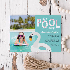 Swan Pool Float | FOTO KINDERGEBURTSTAG PARTY Einladung