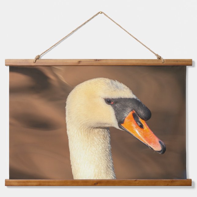 Swan Portrait Wandteppich Mit Holzrahmen (Vorne)