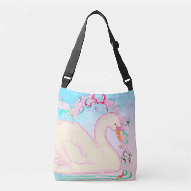 Swan Princess All-Over-Print-Tasche-Bag Crossbody  Tragetaschen Mit Langen Trägern (Vorderseite)