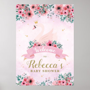 Swan Princess Baby Dusche Begrüßungszeichen Poster