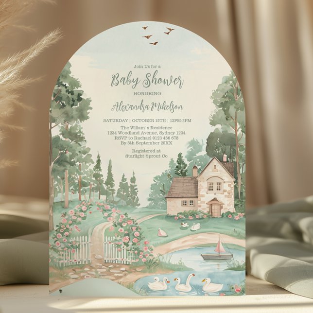 Swan Princess Baby Shower Einladung (Von Creator hochgeladen)