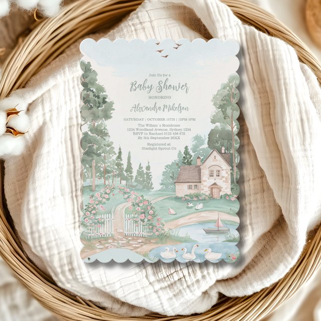 Swan Princess Baby Shower Einladung (Von Creator hochgeladen)