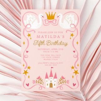Swan Princess Birthday Einladung