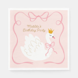 Swan Princess Birthday Serviette