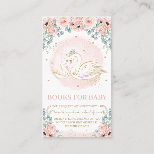 Swan Princess Blush Pink Floral Books for Baby Enc Begleitkarte (Vorderseite)