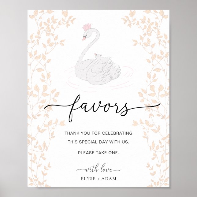 Swan Princess Favors Sign Poster (Vorne)