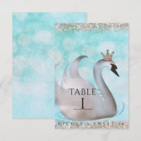 Swan Princess Gold Glitzer Fairy Tale Tischnummer