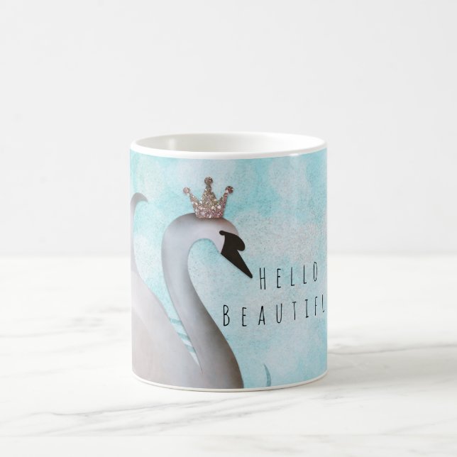 Swan Princess Imitate Gold Glitzer Chic Fairy Tale Kaffeetasse (Mittel)