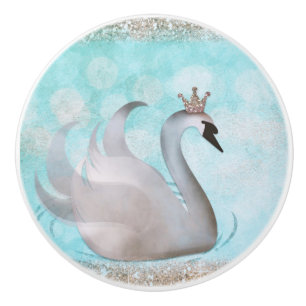 Swan Princess Imitate Gold Glitzer Chic Fairy Tale Keramikknauf
