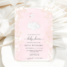 Swan Princess Pink Baby Dusche Einladung